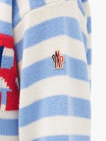 Thumbnail for your product : MONCLER GRENOBLE Logo-jacquard Striped Wool-blend Sweater - Blue Stripe