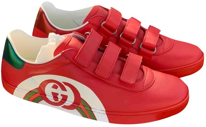 Gucci Ace Red Leather Trainers 
