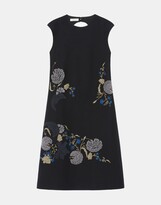 Thumbnail for your product : Lafayette 148 New York Plus Size Wool Silk Crepe Hand Embroidered Keyhole Back Sheath Dress