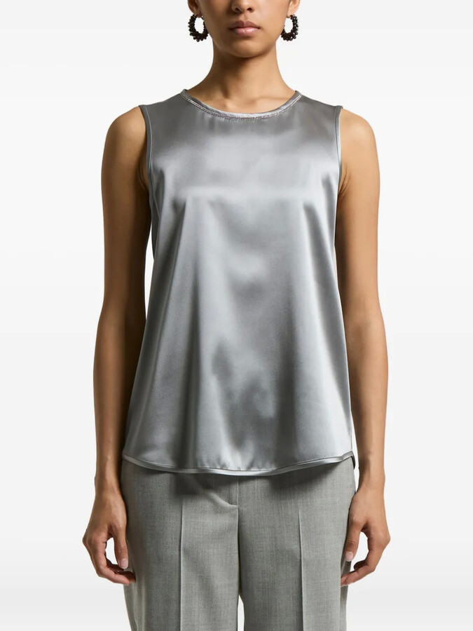 Peserico Silk-Blend Sleeveless Top