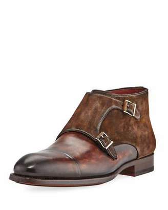 Magnanni Leather Double-Monk Boot