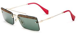 Miu Miu Women's Glitter Brow Bar Square Sunglasses, 58mm