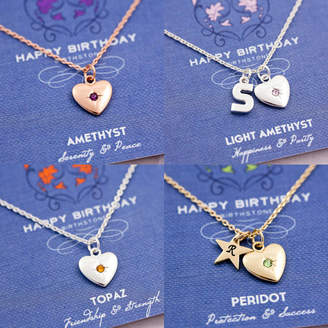 J&S Jewellery Birthstone Charm Necklace On Gift Card