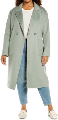 halogen asymmetrical zip wool blend coat