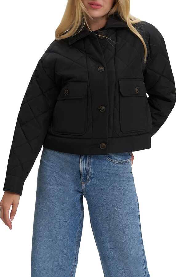 Noize Diamond Quilted Crop Puffer Jacket ShopStyle