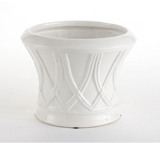 The Well Appointed House Set of Two Hillingdon Tapered Garden Cachepots in White