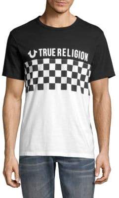 True Religion Checkered Football Cotton Tee