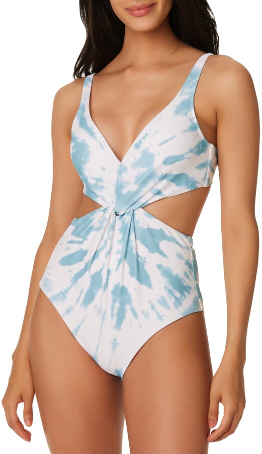 CHAELAKES Womens One-Piece Swimsuits Ladies Summer Casual Dot Print Ruffled Sleeve Off Shoulder Monokini Bikini with Pad 