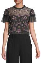 Thumbnail for your product : Needle & Thread Embroidered Mesh Top