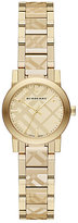 Thumbnail for your product : Burberry Goldtone IP Stainless Steel Check Etched Bracelet Watch/26MM