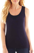 Thumbnail for your product : JCPenney St. John's Bay St. Johns Bay Lace-Appliqué Tank Top