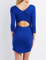 Thumbnail for your product : Charlotte Russe Ribbed Cut-Out Back Bodycon Dress