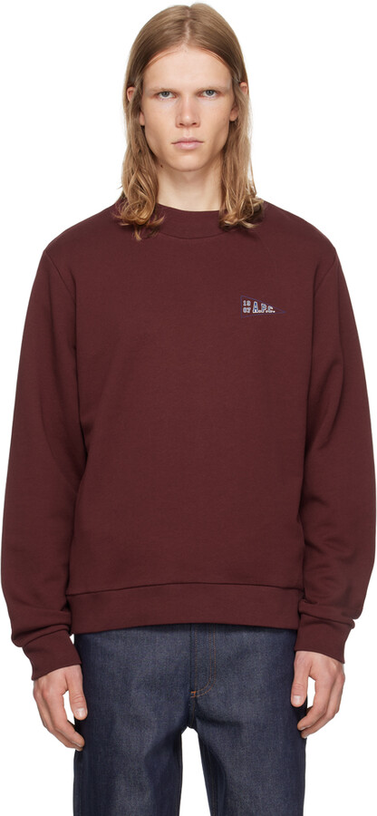 Burgundy Topman Paris Sweatshirt Burgundy Sweatshirt Men ShopStyle UK