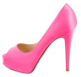 Thumbnail for your product : Christian Louboutin Satin Peep-Toe Pumps Satin Peep-Toe Pumps