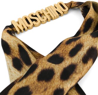 Moschino Leopard Silk Scarf