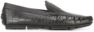 Roberto Cavalli embossed logo loafers - men - Leather/rubber - 43
