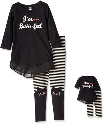 Dollie & Me Little Girls' I'm Purr-Fect Printed Tunic with Legging