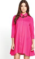 Thumbnail for your product : Glamorous Three-Quarter Sleeve Shirt Swing Dress
