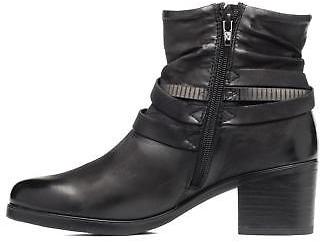 Coco et abricot Women's Brown Zip-Up Ankle Boots In Black - Size Uk 6.5 / Eu 40