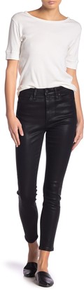 joe's jeans coated high rise skinny ankle jeans