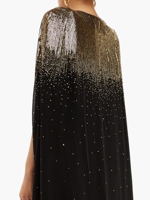 Givenchy Sequinned Silk-chiffon Cape - Black Gold