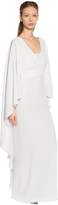 Thumbnail for your product : Alberta Ferretti Flared Sleeves Cady Long Dress