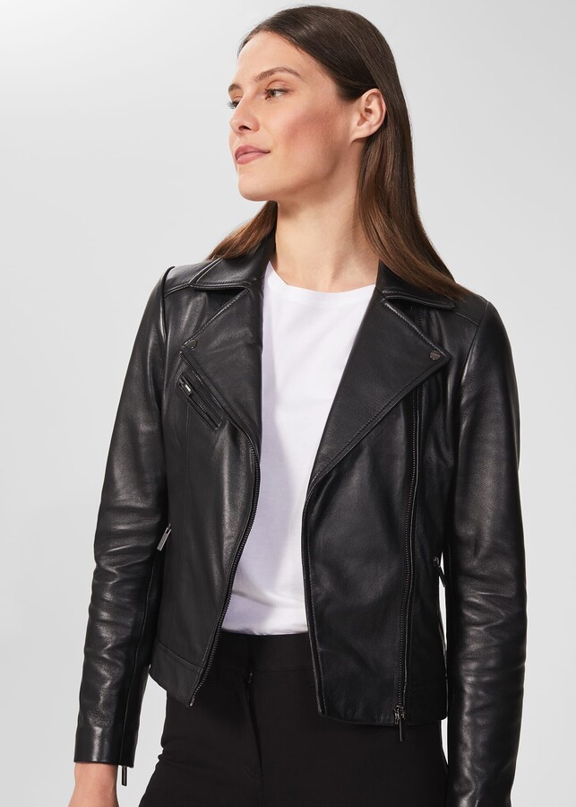 petite red leather jacket