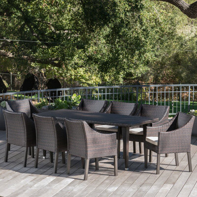 Orren Ellis Luebbert 9 Piece Dining Set with Cushions