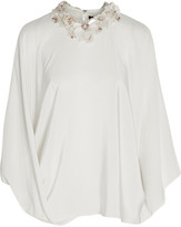 Thumbnail for your product : Biyan Judith embellished silk-crepe top