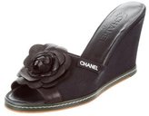 Thumbnail for your product : Chanel Camellia Canvas Wedges