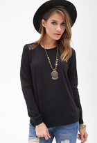 Thumbnail for your product : Forever 21 Lace Shoulder Sweatshirt