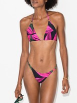 Thumbnail for your product : Louisa Ballou Floral print triangle bikini top