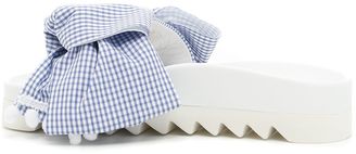 Joshua Sanders Gingham Slides With Bow