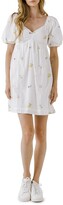 Thumbnail for your product : ENGLISH FACTORY Floral Embroidery Cotton Minidress