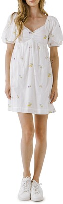 ENGLISH FACTORY Floral Embroidery Cotton Minidress