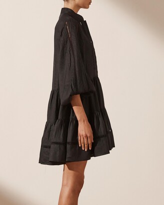 Shona Joy Women's Black Mini Dresses - Ariella Pin Tuck Tuxedo Mini Dress - Size 6 at The Iconic