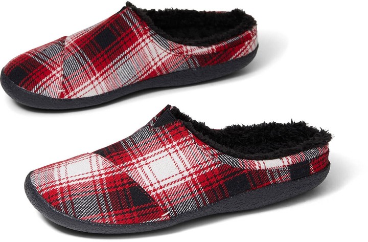 red tartan slippers
