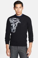 Thumbnail for your product : Versace Medusa Logo Virgin Wool Crewneck Sweater