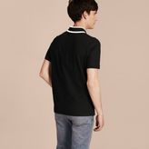 Thumbnail for your product : Burberry Striped Collar Cotton Piqué Polo Shirt