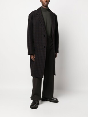 Lemaire Check-Pattern Single-Breasted Coat