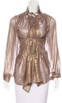Thumbnail for your product : Plein Sud Jeanius Long Sleeve Metallic Top w/ Tags