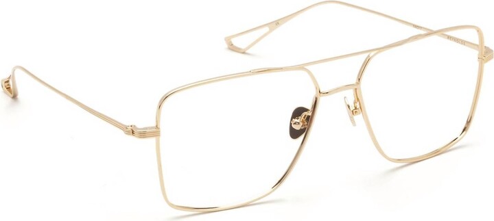 Krewe Unisex Reynolds Aviator Eyeglasses In 12K Titanium Gold