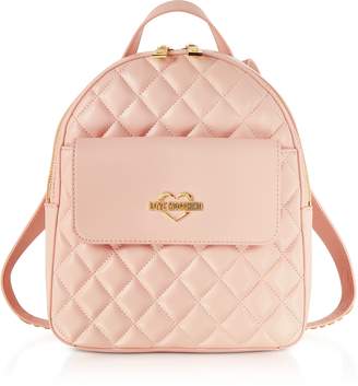 Love Moschino Pink Superquilted Eco-Leather Small Backpack