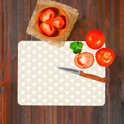 kayra export Geometric Abstract Pattern Glass Modern Cutting Board Ideal for Camping and Kitchen Use