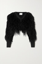 Thumbnail for your product : Huishan Zhang Esme Feather-trimmed Crepe Jacket