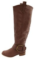 Thumbnail for your product : Charlotte Russe Large Buckle Knee-High Western Boot