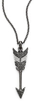 Thumbnail for your product : Jade Jagger Black/White Diamond & Blackened Sterling Silver Arrow Pendant Necklace