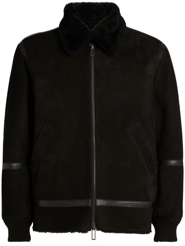 Emporio Armani Shearling Leather Aviator Jacket - ShopStyle