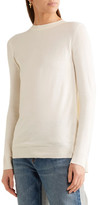 Thumbnail for your product : MM6 MAISON MARGIELA Pleated Crepe-paneled Knitted Sweater - Cream