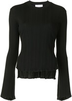 Thumbnail for your product : Mame Kurogouchi Flute-Sleeve Cropped Knitted Jumper
